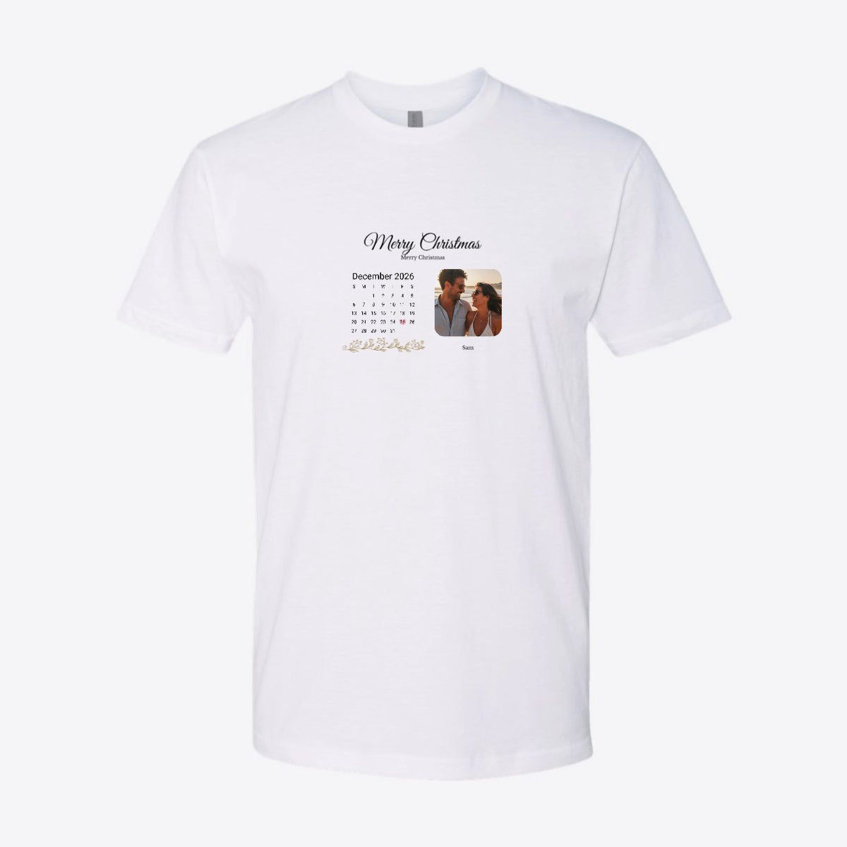 Our First Christmas Photo Custom Tee