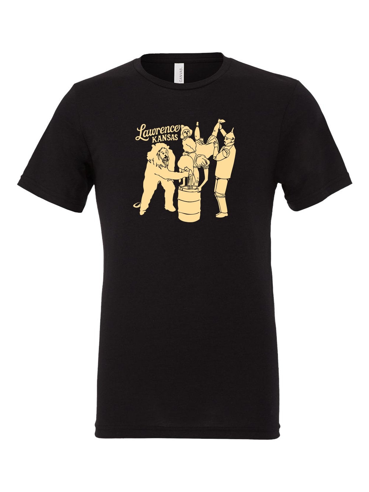Oz Keg Stand on a black t-shirt