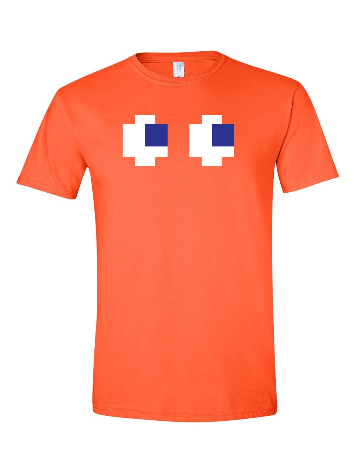 Pac-Man Ghost Costume design on an orange t-shirt