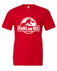 parks and rec Jurassic park dinosaur trex movie tv show funny red tshirt t-shirt 