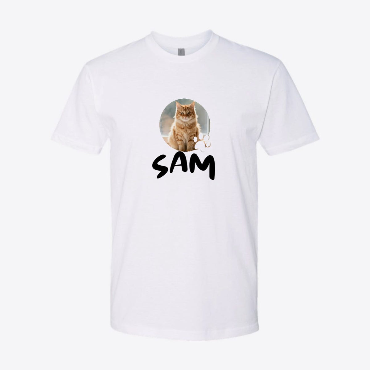 Pet Photo Gradient Name Custom Tee