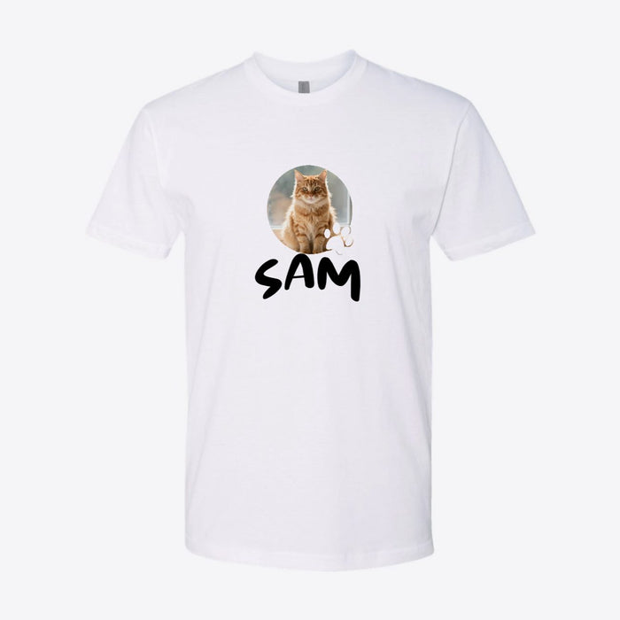 Pet Photo Gradient Name Custom Tee