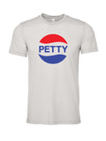 Petty on a cement gray t-shirt