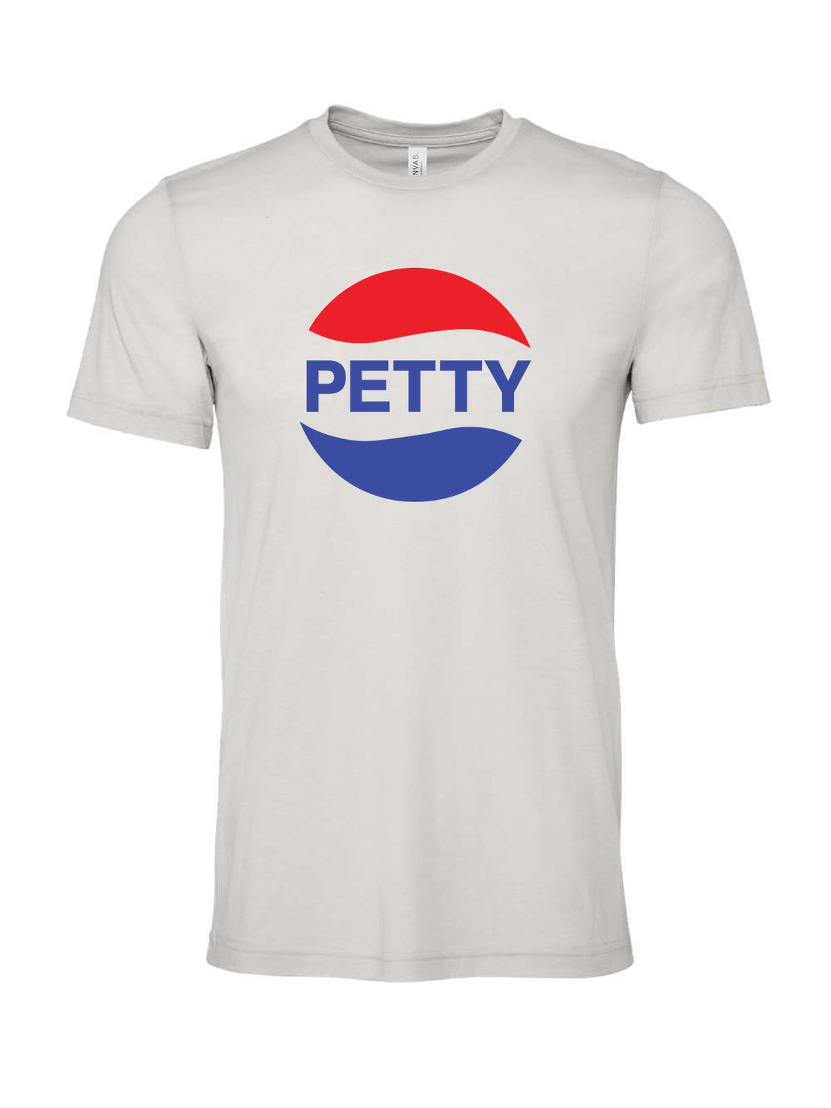 Petty on a cement gray t-shirt