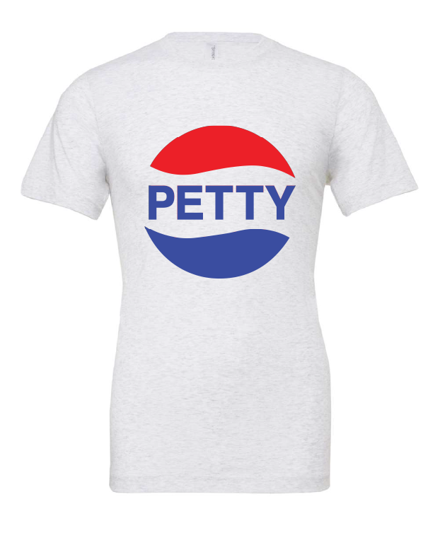 Petty design on a white t-shirt