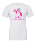 Mentally I'm At the Pink Pony Club design on a white t-shirt