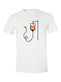 Pumpkin Spice IV on a white t-shirt