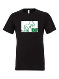 Rawr on a black t-shirt