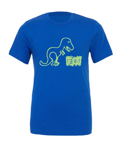 dinosaur rawr roar funny blue tshirt t-shirt 