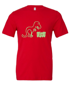 dinosaur rawr roar funny red tshirt t-shirt 