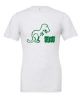 Rawr design on a white t-shirt