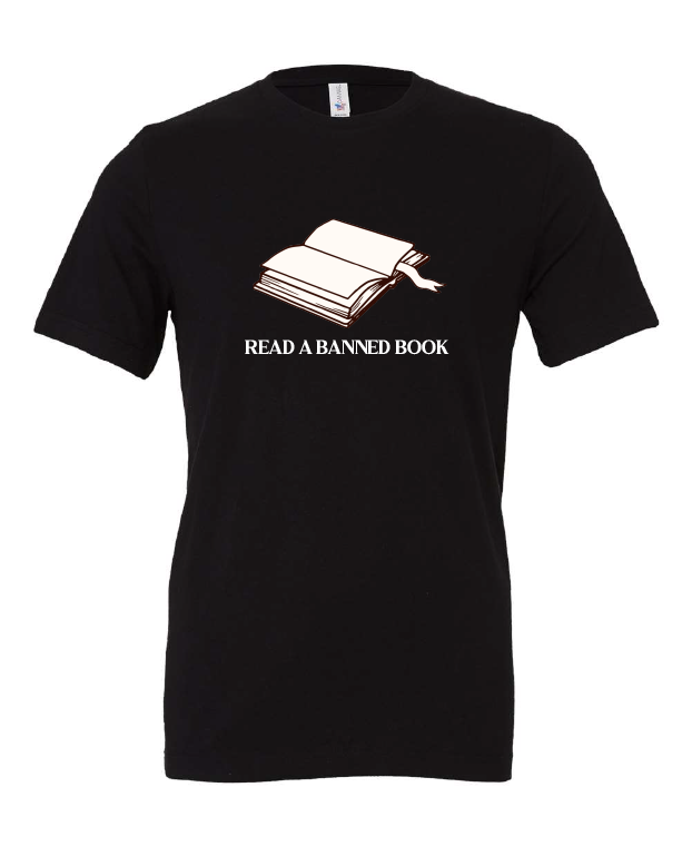 Read a Banned Book design on a black t-shirt