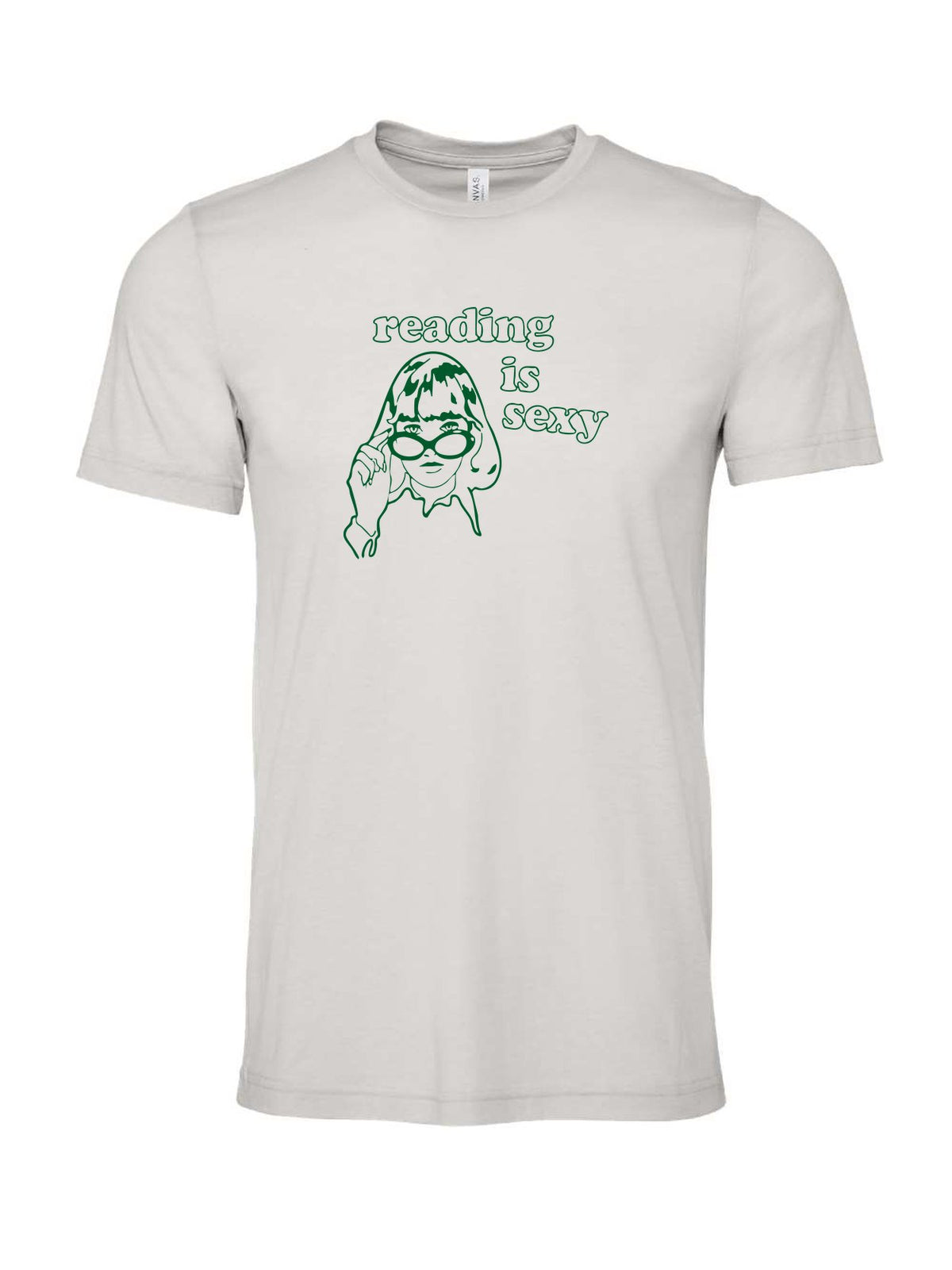 Reading is Sexy on a cement gray t-shirt