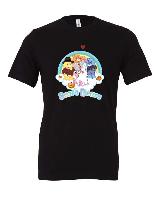 Scare Bears design on a black t-shirt