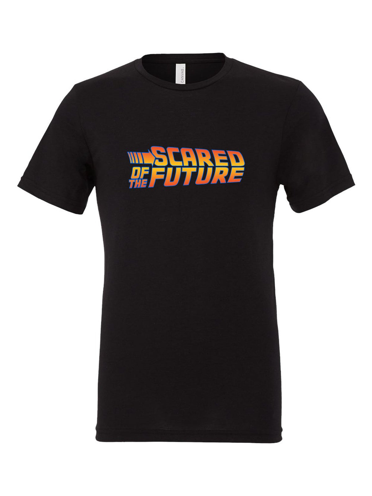 Scared of the Future on a black t-shirt