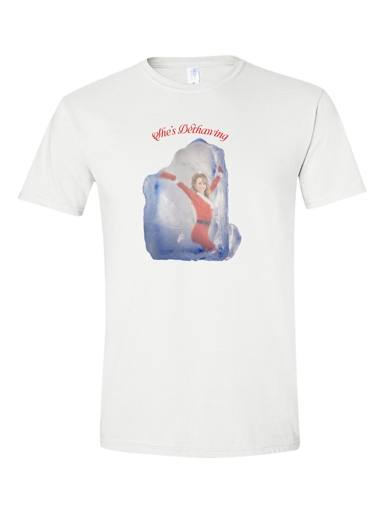 She's Dethawing on a white t-shirt