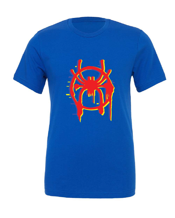 spiderman miles morales comic book super hero movie blue tshirt t-shirt 