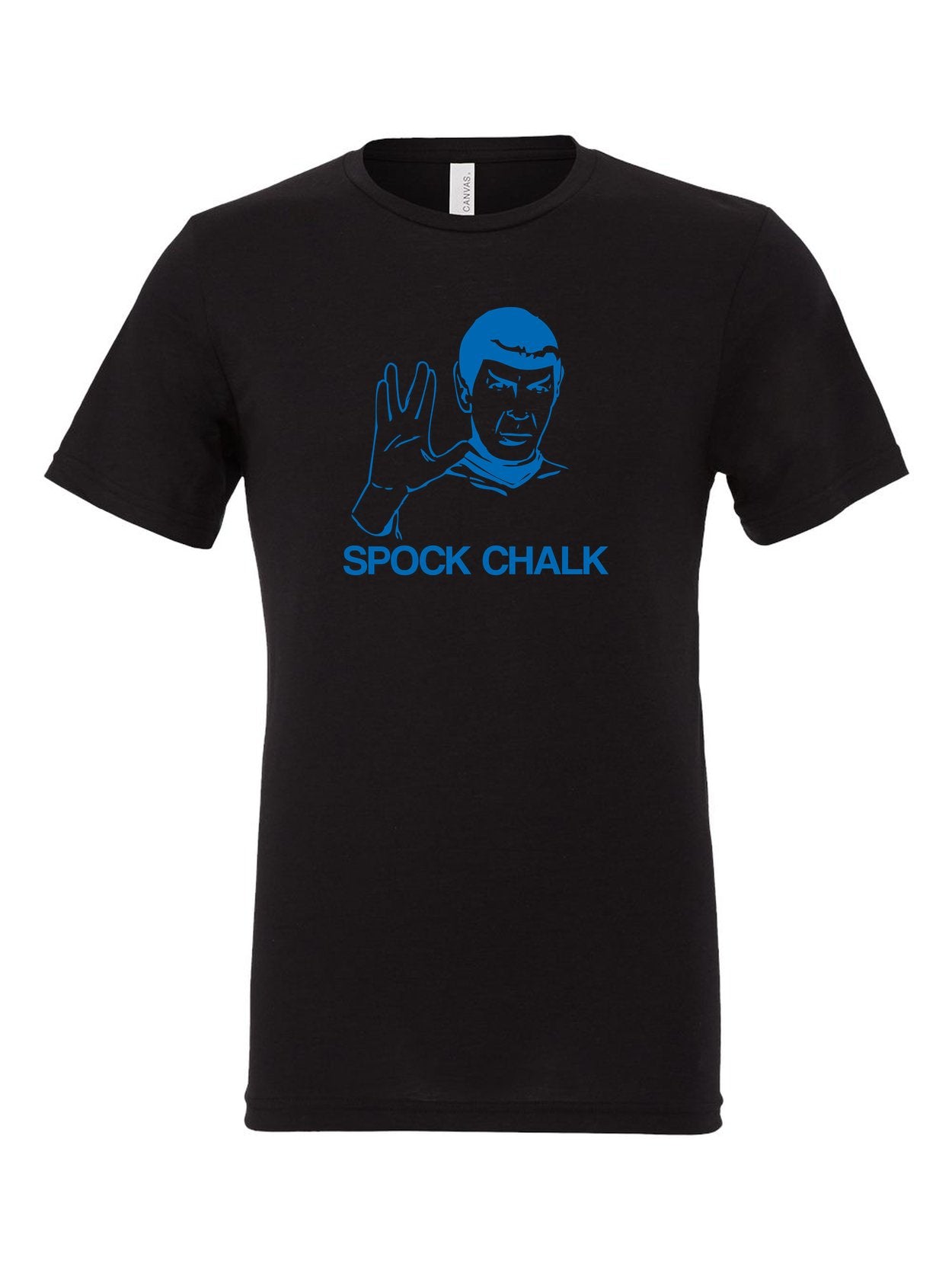 Spock Chalk on a black t-shirt