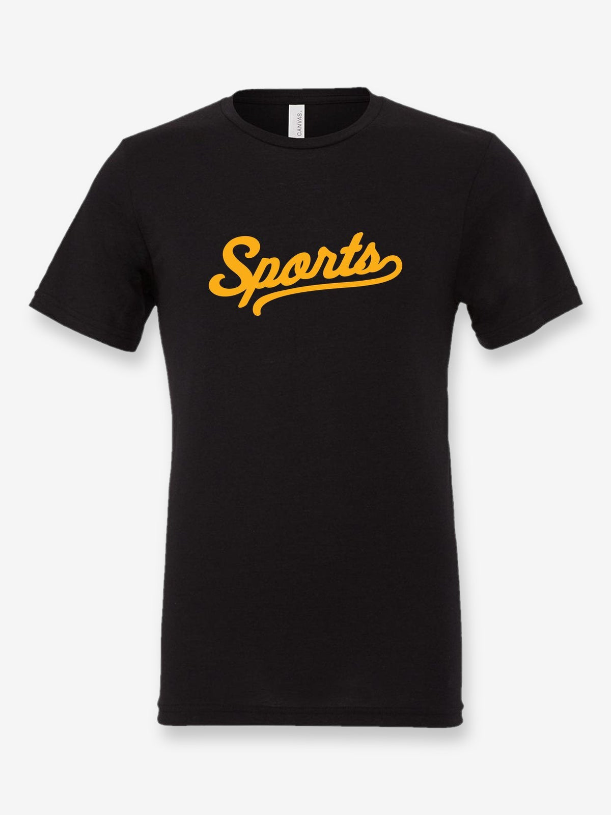 Sports on a black t-shirt