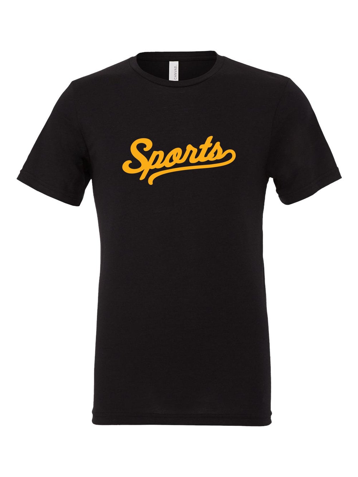 Sports on a black t-shirt