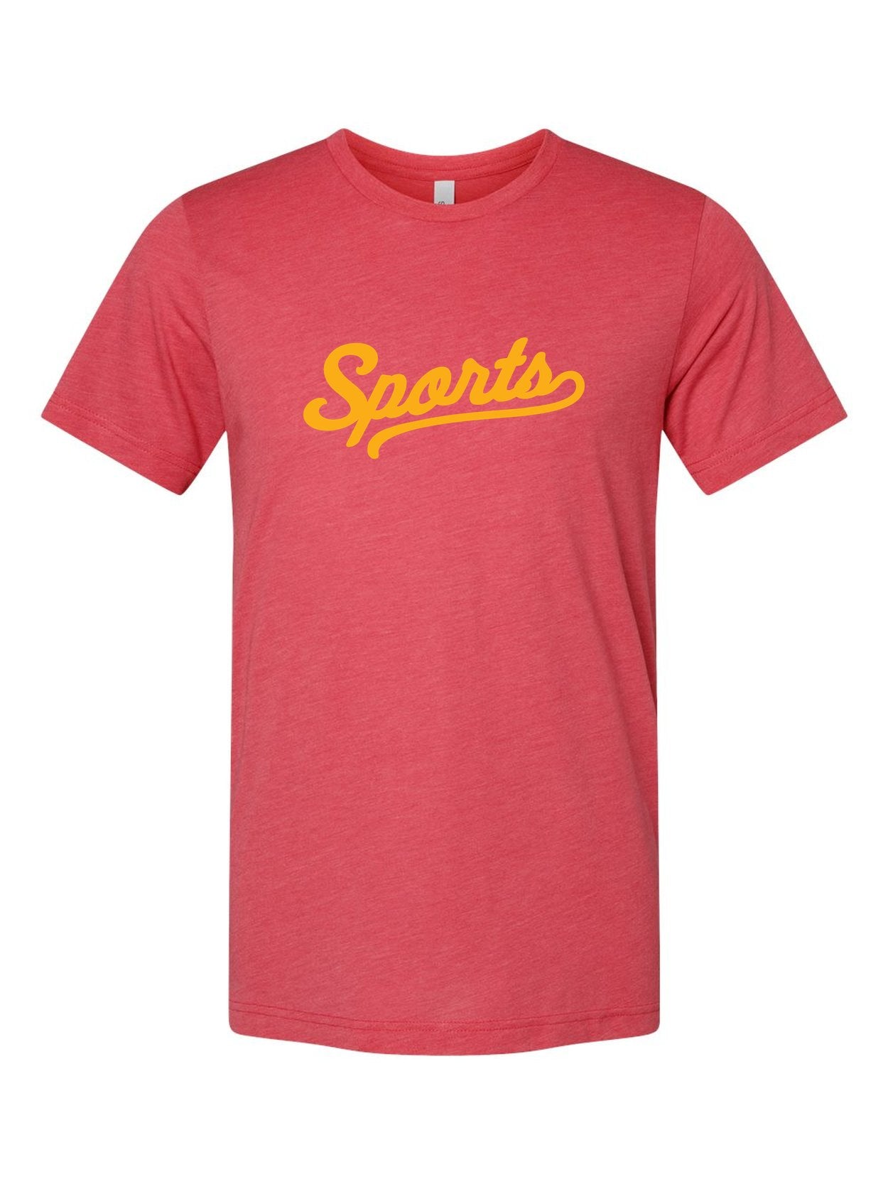 Sports on a true red t-shirt