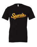 Sports design on a black t-shirt