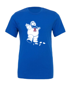 ghost busters stay puft marshmallow man movie blue tshirt t-shirt 