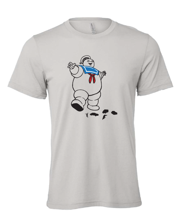ghost busters stay puft marshmallow man movie gray tshirt t-shirt 
