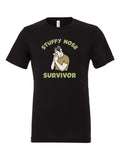 Stuffy Nose Survivor on a black t-shirt