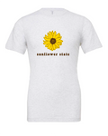 Sunflower State design on a white t-shirt