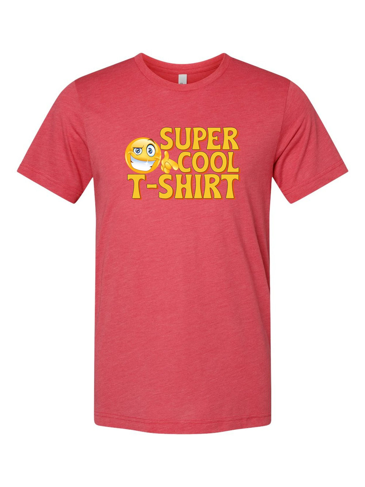 Super Cool T-Shirt on a true red t-shirt