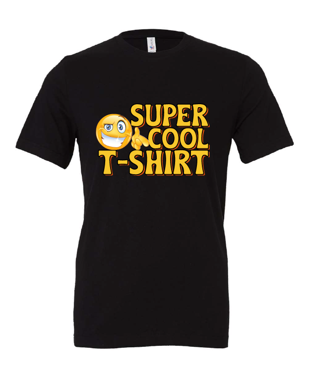 Super Cool T-Shirt design on a black t-shirt
