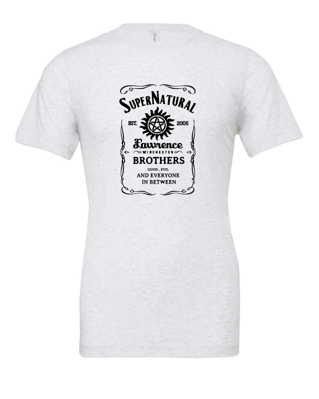 supernatural jack daniels winchester brothers tv show white tshirt t-shirt 
