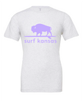 Surf Kansas design on a white t-shirt