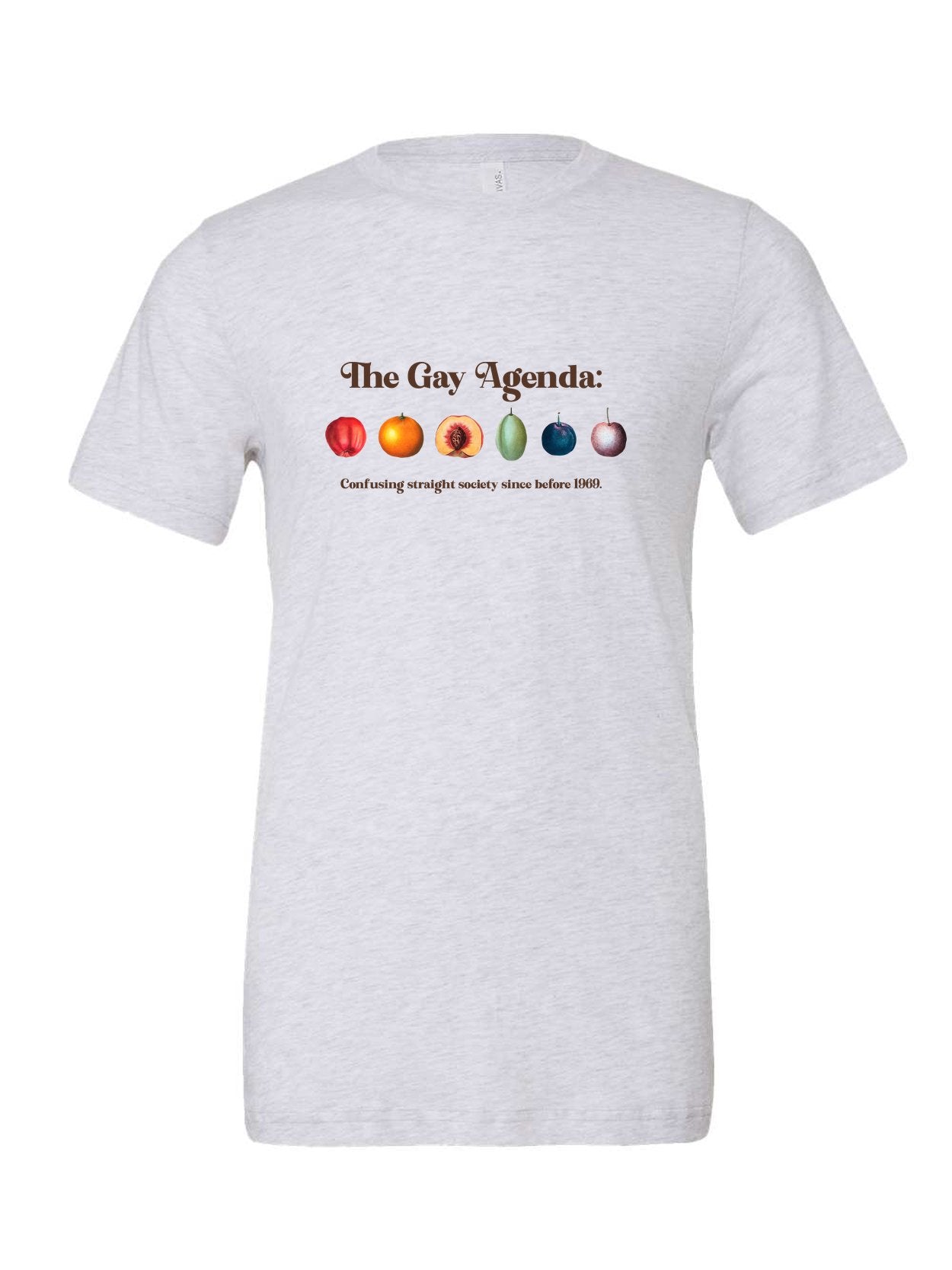 The Gay Agenda on a white t-shirt