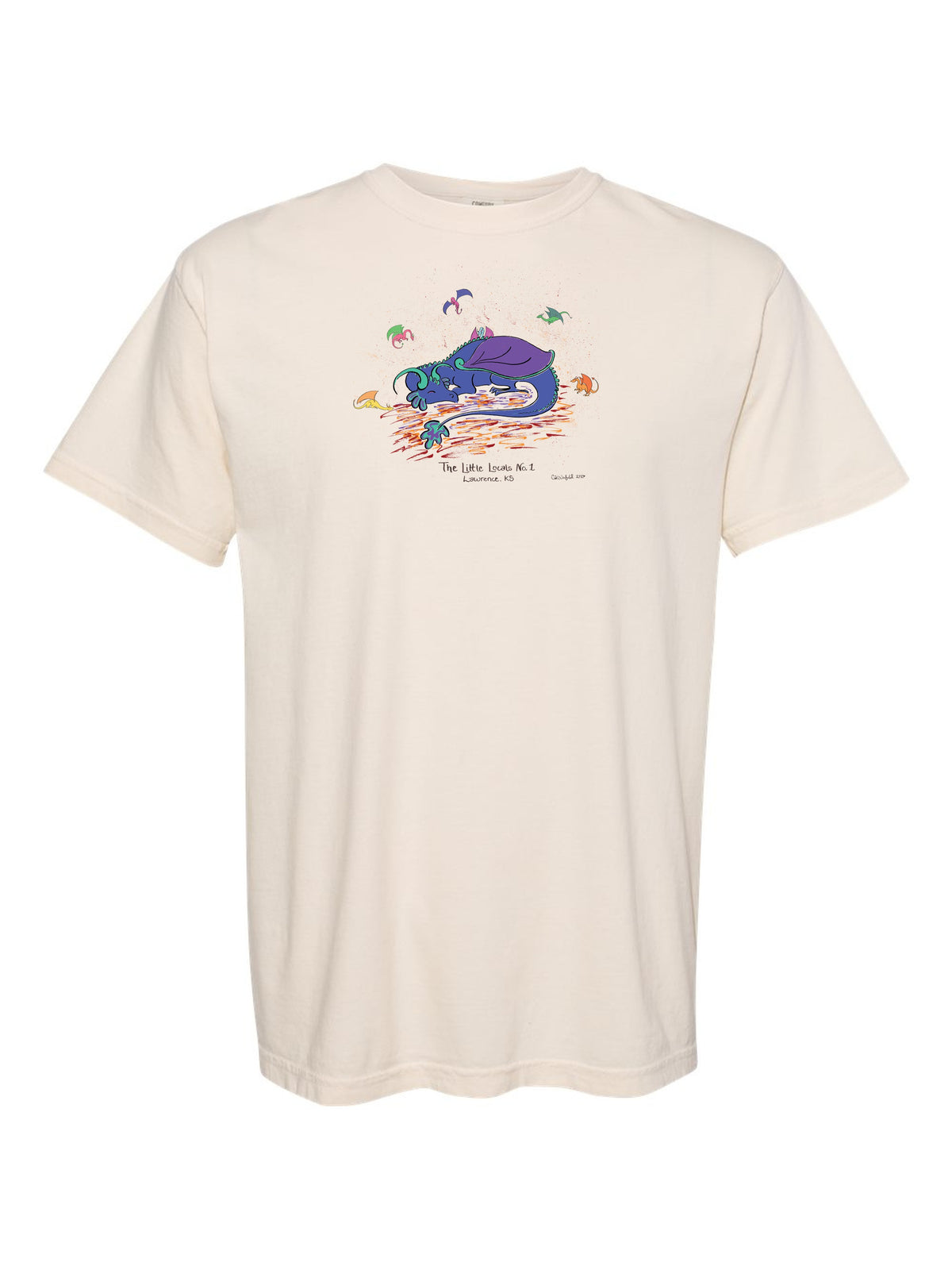 The Little Locals No. 1 by Claire Wakefield on an ivory Comfort Colors tee