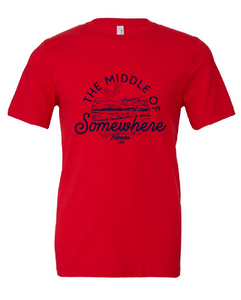 midwest middle of nowhere kansas state red tshirt t-shirt 