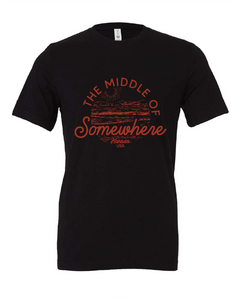 midwest middle of nowhere kansas state black tshirt t-shirt 