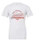 The Middle of Somewhere Kansas design on a white t-shirt