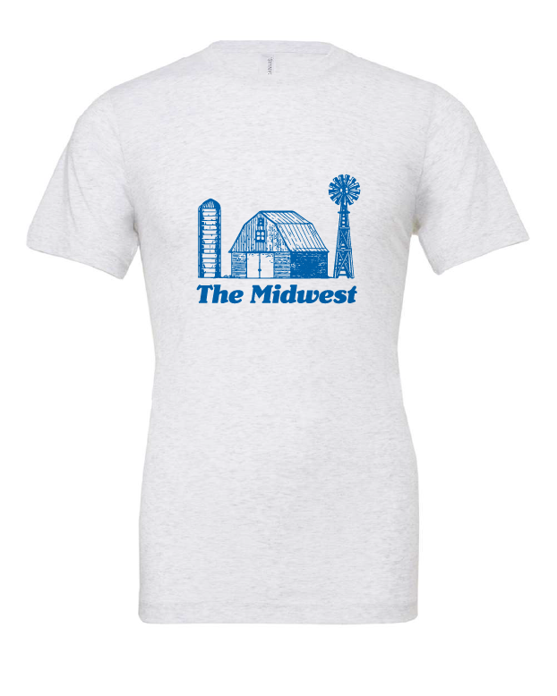 The Midwest Farm design on a white t-shirt