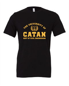 catan board game civil engineering black tshirt t-shirt