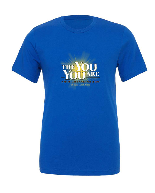 The You You Are design on a blue t-shirt