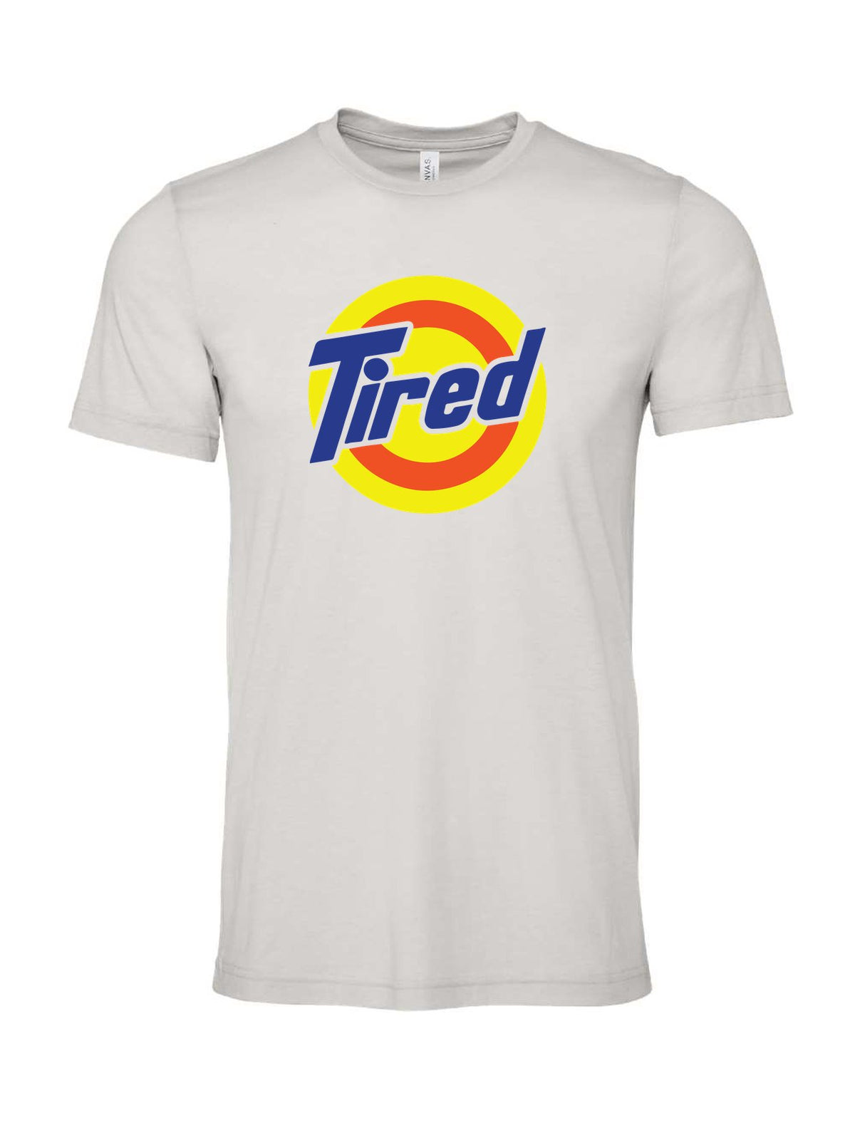 Tired on a cement gray t-shirt