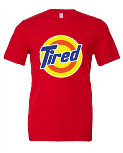 tired tide logo funny red tshirt red t-shirt