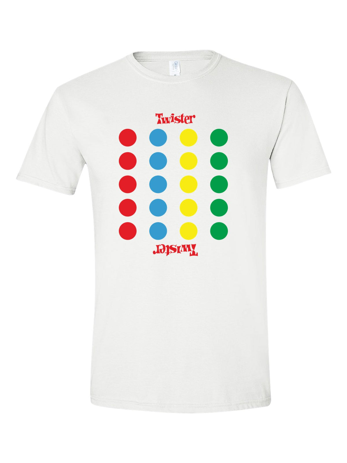 Twister Board Costume design on a white t-shirt