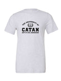 University of Catan on a white t-shirt