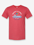 University of Kansas Alumni Arch on a true red t-shirt