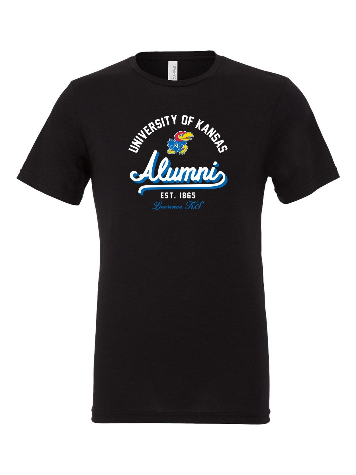 Jayhawk Alumni on a black t-shirt