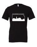University of Kansas Skyline design on a black t-shirt