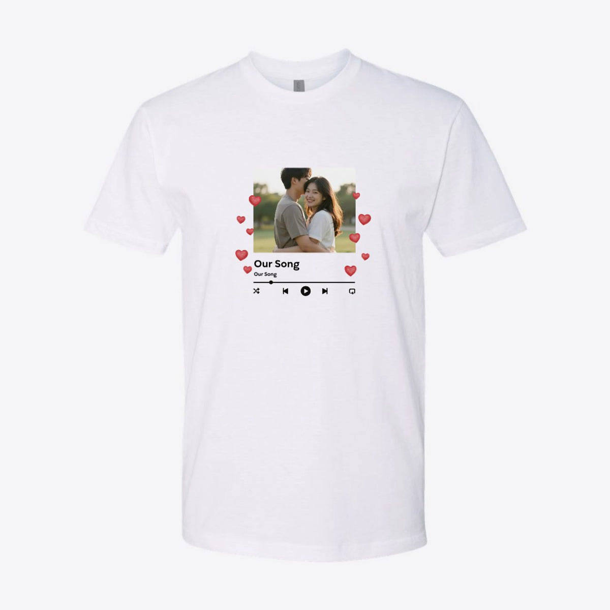 Valentines Music Player Photo Custom Tee